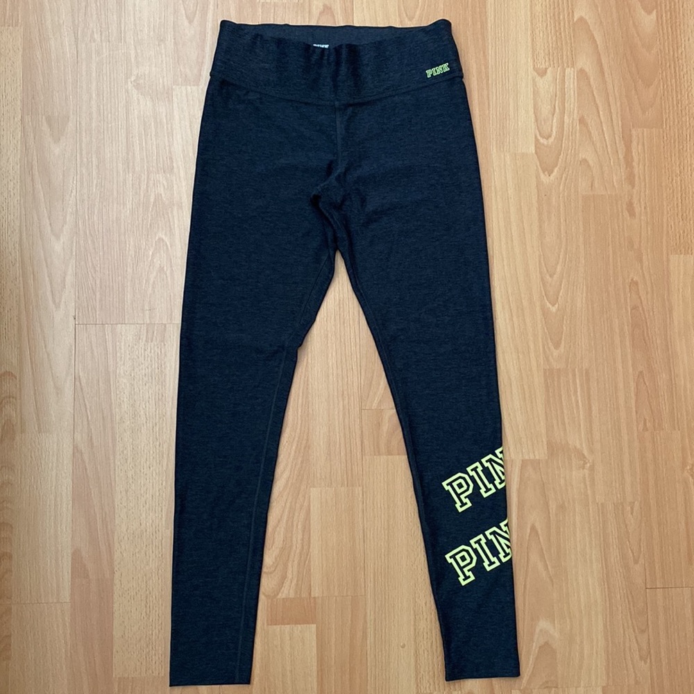 [S] Victoria Secret PINK Logo Ultimate Yoga Leggings | Gray